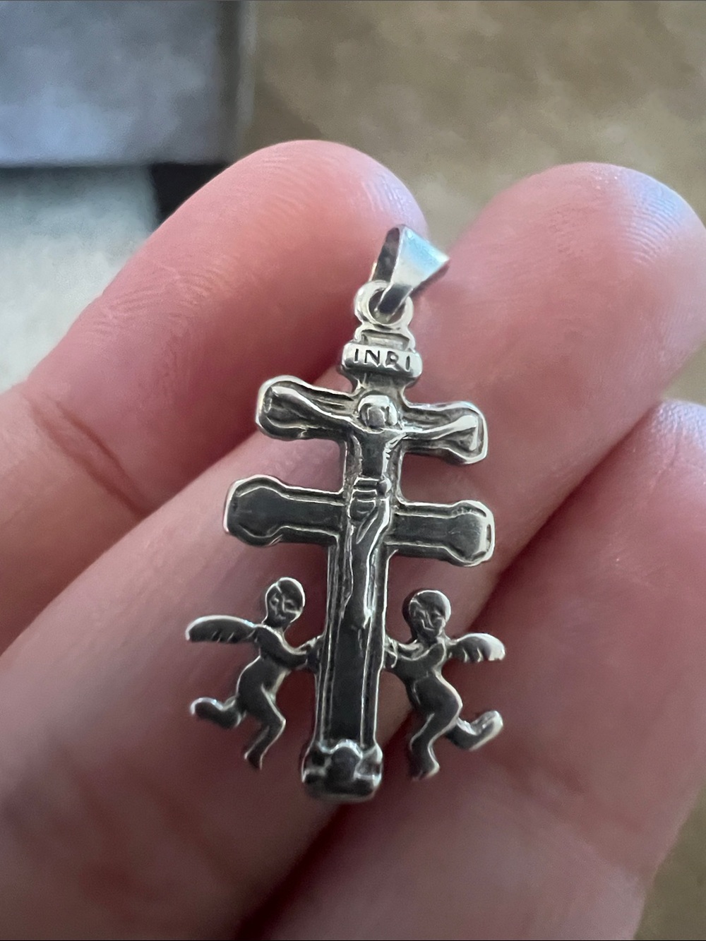 Vintage Sterling Silver Caravaca Cross Pendant